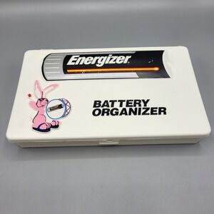 Vintage 90s Energizer Battery Organizer Case Bunny Mascot White